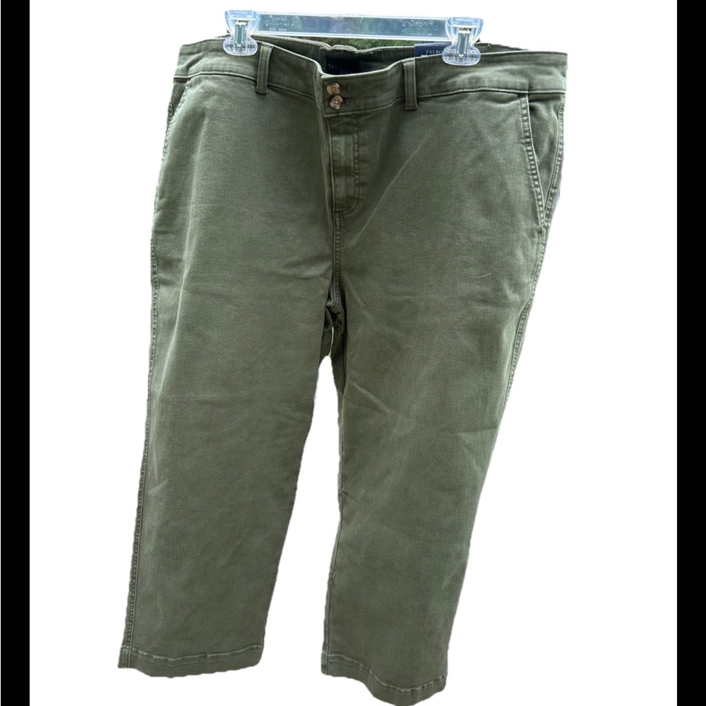 Talbots Straight Ankle Gene High Waist 22WP Petite Army Green Women’s